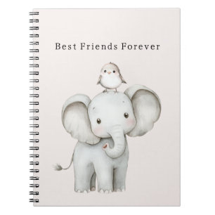 Carnet Éléphant Oiseau Mignon