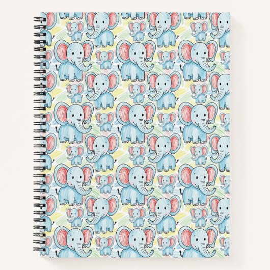Carnet elephant pattern (Devant)