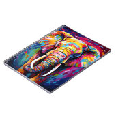 Carnet éléphant peint de couleurs vives (Côté gauche)