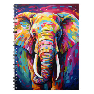 Carnet éléphant peint de couleurs vives