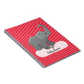 Carnet éléphant rouge de bébé (Côté Droit)