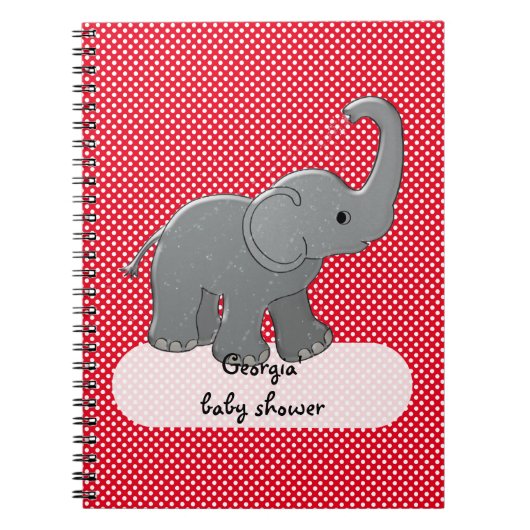 Carnet éléphant rouge de bébé (Devant)
