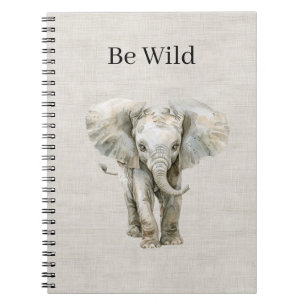 Carnet Éléphant Safari Animal Fausse Lin