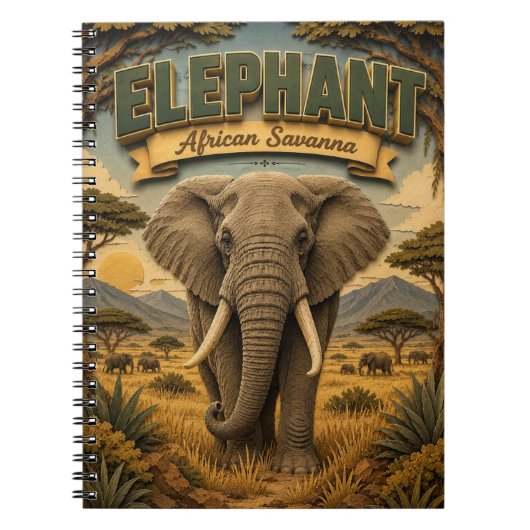 Carnet Éléphant Savane Africaine POPCUT (Devant)