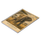 Carnet Éléphant Savane d'Afrique de l'Est VINTAGE (Côté gauche)