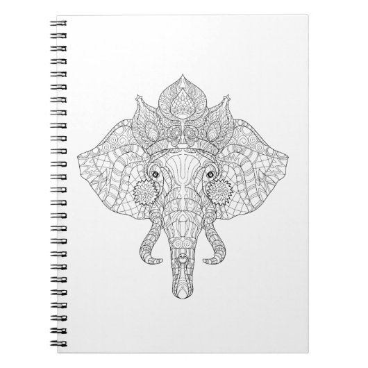 Carnet Éléphant Zendoodle principal (Devant)