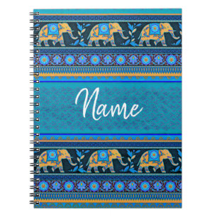 Carnet éléphants bleus Personnalisés
