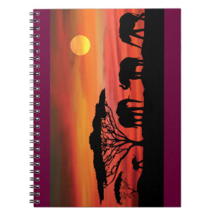 Carnet Eléphants et couchers de soleil