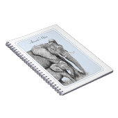 Carnet Eléphants gris personnalisés (Côté Droit)