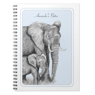 Carnet Eléphants gris personnalisés