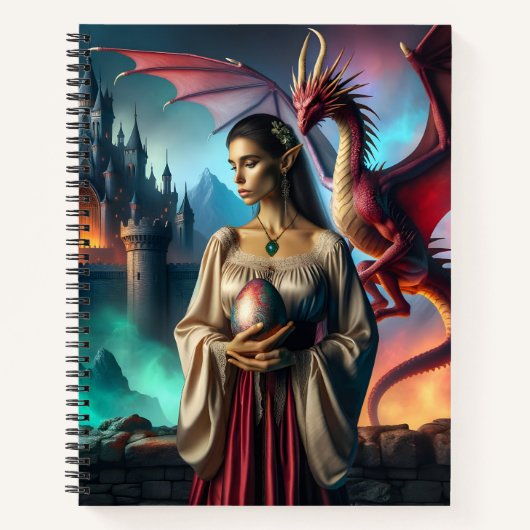 Carnet Elfe tenant un oeuf de dragon (Devant)