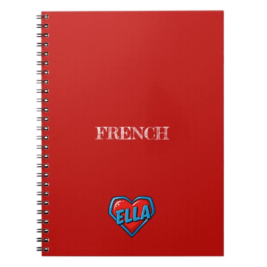 Carnet Ella Heart Rouge (Devant)