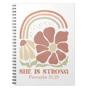 Carnet Elle est forte Bible Verse
