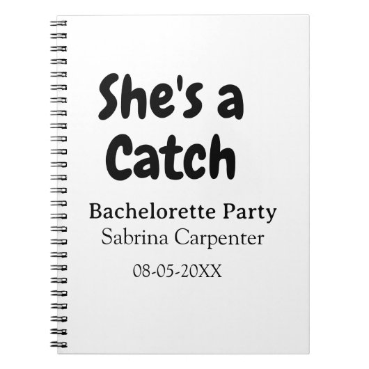 Carnet Elle est un nom de fête de bachelorette date simpl (Devant)
