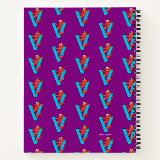 Carnet Elmo Alphabet | V bleu (Dos)