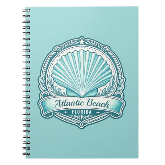 Carnet Emblème côtier d'Atlantic Beach FL coquillage (Devant)
