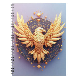 Carnet Emblème d'aigle doré avec étoiles décoratives