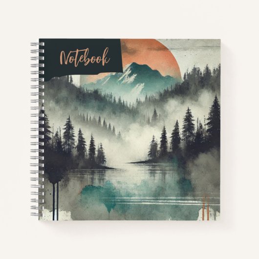 Carnet Embre Twilight - Réflexions de la forêt aquarelle (Devant)