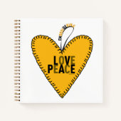 Carnet Embroyer l'amour et la paix ・ jaune ・ (Devant)
