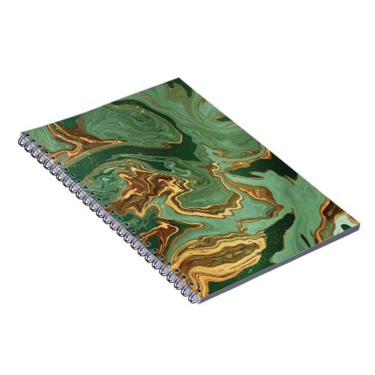 Carnet Emerald Elegance : Gold Marble Luxe (Côté Droit)