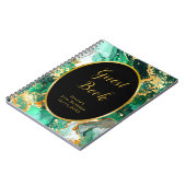 Carnet Emerald Green and Gold Marble Agate Birthday Party (Côté gauche)