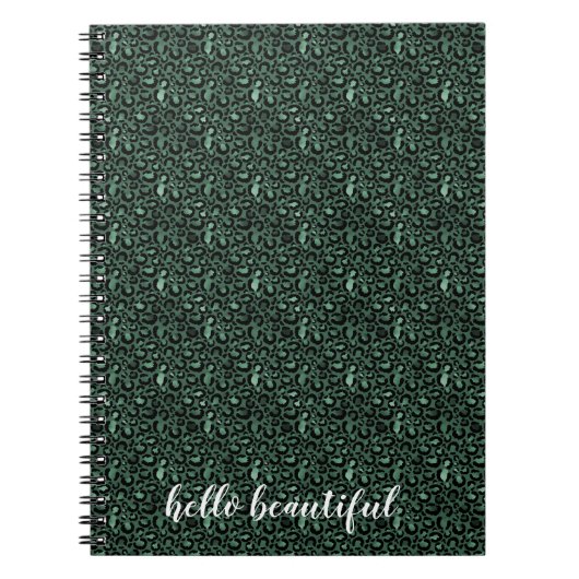 Carnet Emerald Green Empreinte de léopard (Devant)
