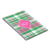 Carnet Emerald Green Hot Pink Wht Preppy Madras (Côté Droit)