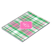 Carnet Emerald Green Hot Pink Wht Preppy Madras (Côté gauche)