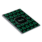 Carnet Emerald Green Sparkle Shamrock noir Monogramme (Côté Droit)