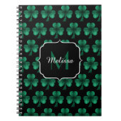 Carnet Emerald Green Sparkle Shamrock noir Monogramme (Devant)
