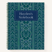 Carnet Emerald Lotus Tapestry Motif - Le Lotus Blanc (Devant)