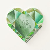 Carnet Emerald Watercolor Heart 55e anniversaire du Maria (Dos)