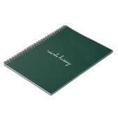 Carnet Émeraude verte | Moderne Monogramme élégant (Côté gauche)