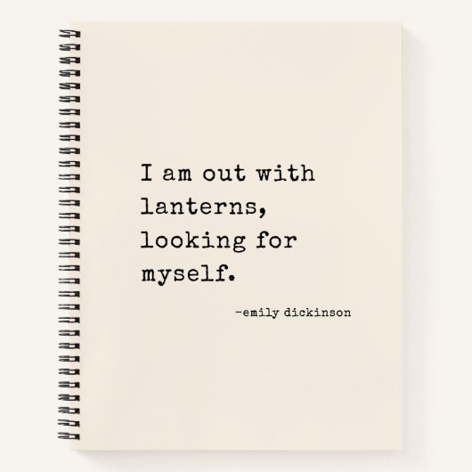 Carnet Emily Dickinson Quote Retro Typewriter Minimalist (Devant)