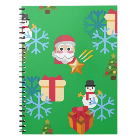 Carnet emoji de Noël vert (Devant)