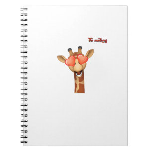 Carnet emoji heureux yeux d'amour girafe visage