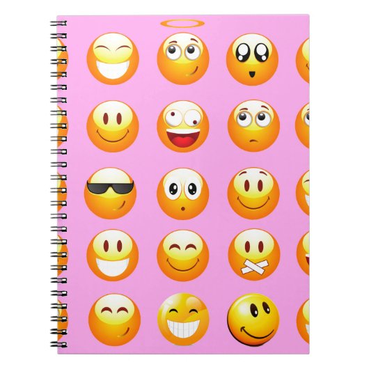 Carnet émoji rose pastel (Devant)