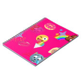 Carnet émoticône rose chaud (Côté gauche)