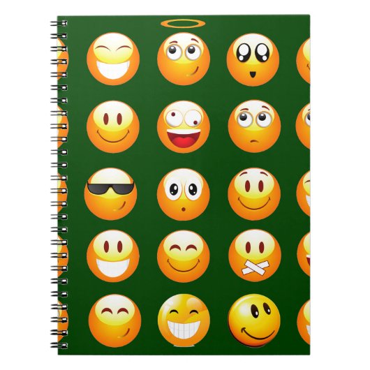 Carnet émoticône vert foncé (Devant)