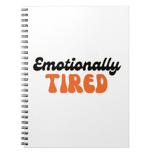 Carnet Emotionally Tired Retro Bubble Text Design (Devant)