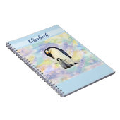 Carnet Empereur Penguin avec l'aquarelle de bébé poussin (Côté Droit)