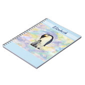 Carnet Empereur Penguin avec l'aquarelle de bébé poussin (Côté gauche)