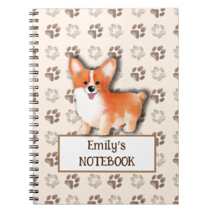 Carnet Empreinte de chien gallois Corgi Pembroke personna