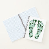 Carnet Empreinte de feuille verte écologique (Intérieur)