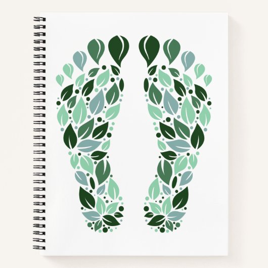 Carnet Empreinte de feuille verte écologique (Devant)