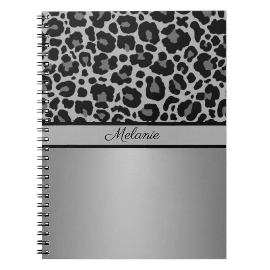 Carnet Empreinte de léopard Animal Cheetah Silver Grey te (Devant)