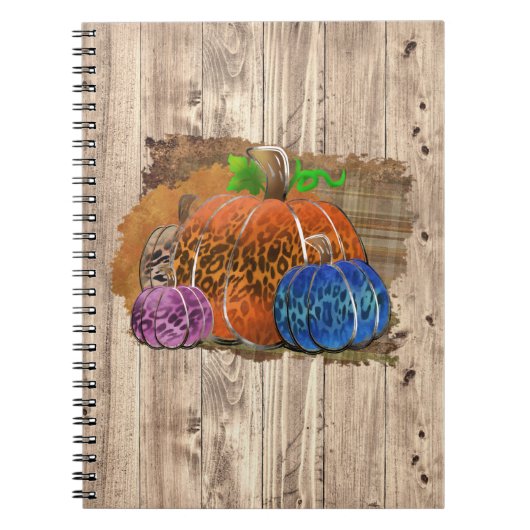 Carnet Empreinte de léopard Automne Citrouilles Automne S (Devant)