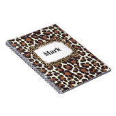 Carnet Empreinte de léopard avec nom (Côté Droit)