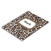 Carnet Empreinte de léopard avec nom (Côté gauche)