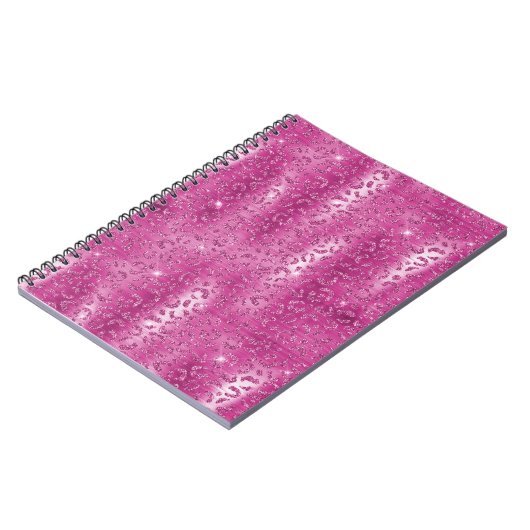 Carnet Empreinte de léopard blanc rose (Côté gauche)